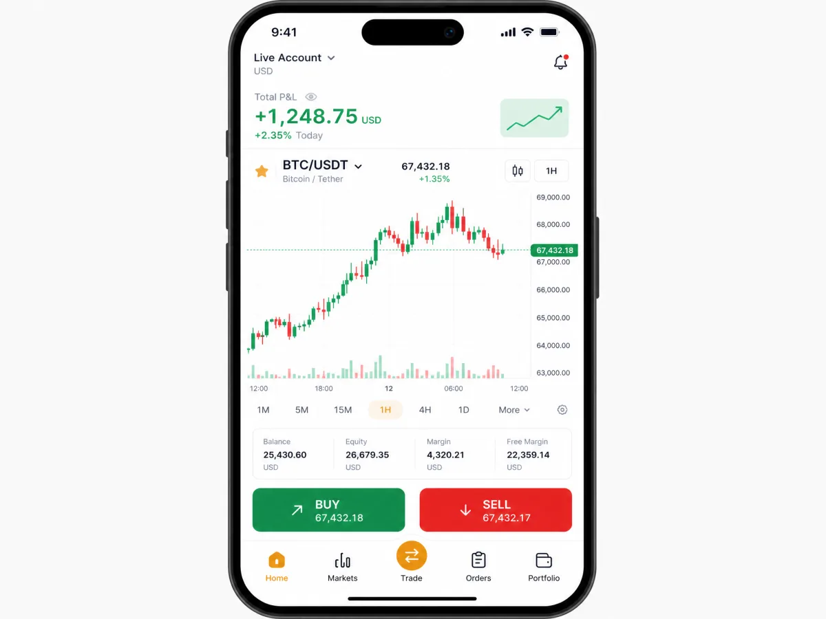 XTB Logica 920 — pantallas de la app de trading móvil